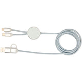 Cavo 5-in-1 in alluminio e plastica riciclata da 150 cm per la sincronizzazione dei dati e la ricarica rapida da 27 W Alasia personalizzato con logo - Pubblienne