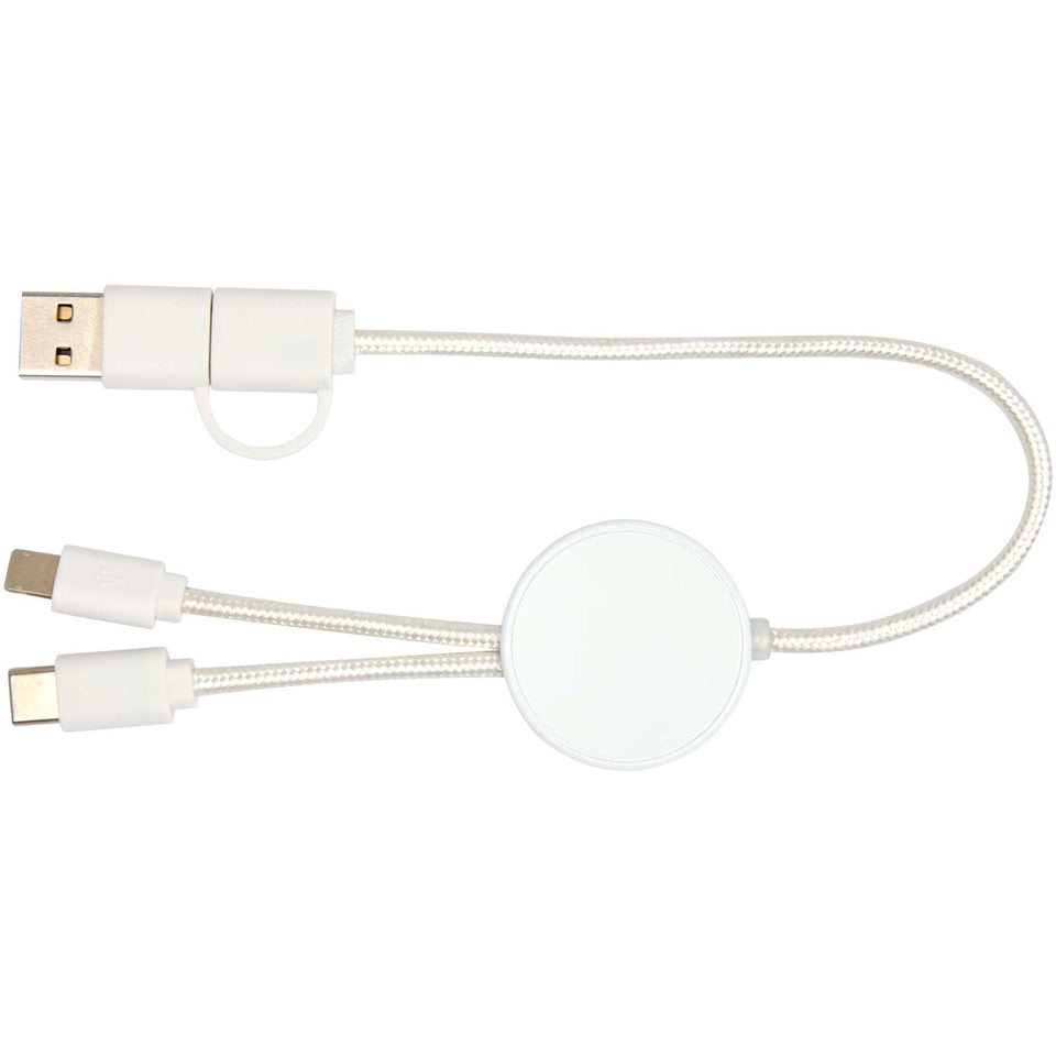 Cavo 5-in-1 in plastica riciclata da 30 cm per la sincronizzazione dei dati e la ricarica rapida da 27 W Citala personalizzato con logo - Pubblienne