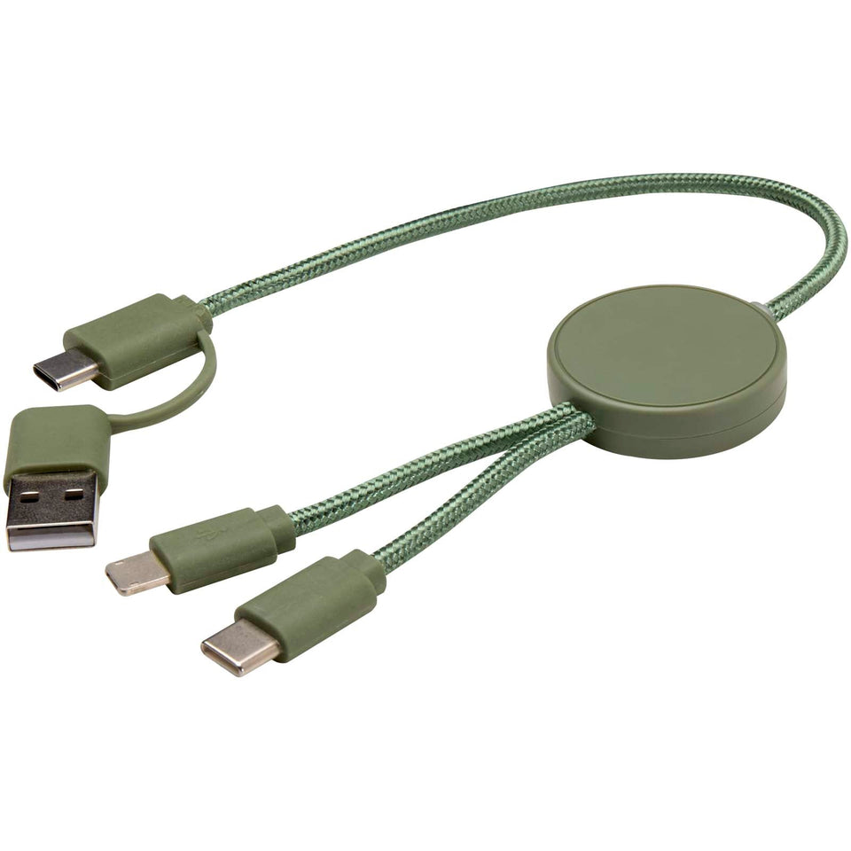 Cavo 5-in-1 in plastica riciclata da 30 cm per la sincronizzazione dei dati e la ricarica rapida da 27 W Citala personalizzato con logo - Pubblienne