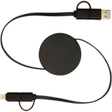 Cavo 5-in-1 in plastica riciclata retrattile da 90 cm per la sincronizzazione dei dati e la ricarica rapida da 40 W Citala personalizzato con logo - Pubblienne