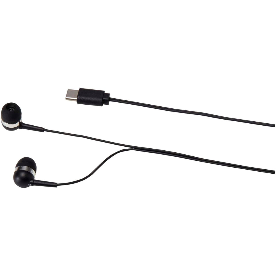 Auricolari tipo C cablati con astuccio in plastica riciclata Dofida personalizzato con logo - Pubblienne