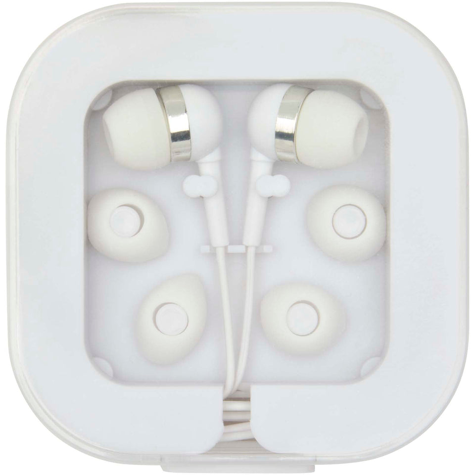 Cuffie tipo C cablate con astuccio in plastica riciclata Baekdu personalizzato con logo - Pubblienne