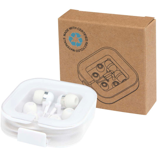Cuffie tipo C cablate con astuccio in plastica riciclata Baekdu personalizzato con logo - Pubblienne