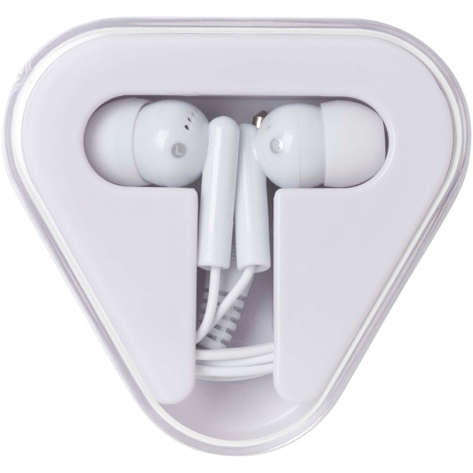 Auricolari con astuccio in plastica riciclata Rebel personalizzato con logo - Pubblienne