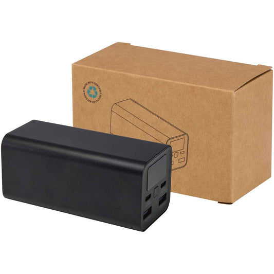 Power bank in alluminio riciclato certificato RCS da 20.000 mAh e 70 W Acamar personalizzato con logo - Pubblienne