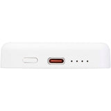 Power bank magnetico wireless da 5.000 mAh e 15 W con 20 W PD in plastica riciclata Acrab personalizzato con logo - Pubblienne