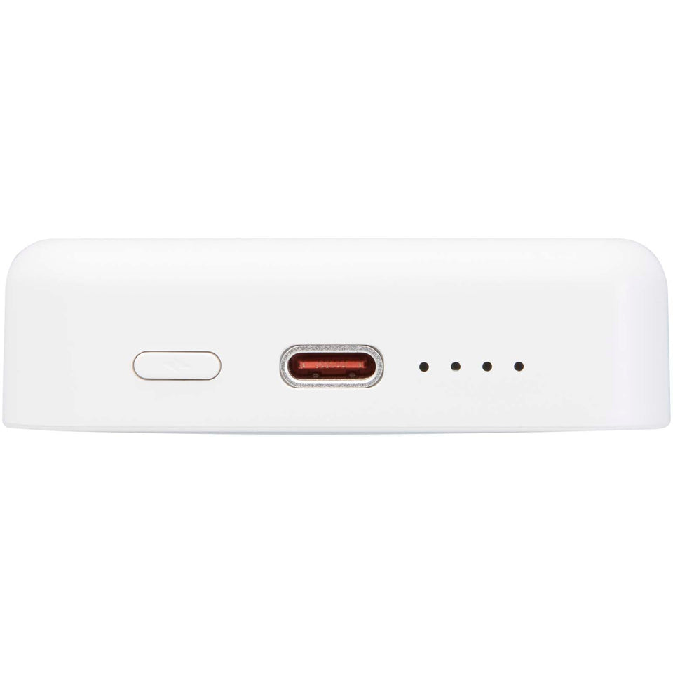 Power bank magnetico wireless da 10.000 mAh e 15 W con 20 W PD in plastica riciclata Acrab personalizzato con logo - Pubblienne