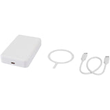 Power bank magnetico wireless da 10.000 mAh e 15 W con 20 W PD in plastica riciclata Acrab personalizzato con logo - Pubblienne