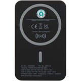 Power bank magnetico wireless da 10.000 mAh e 15 W con 20 W PD in plastica riciclata Acrab personalizzato con logo - Pubblienne