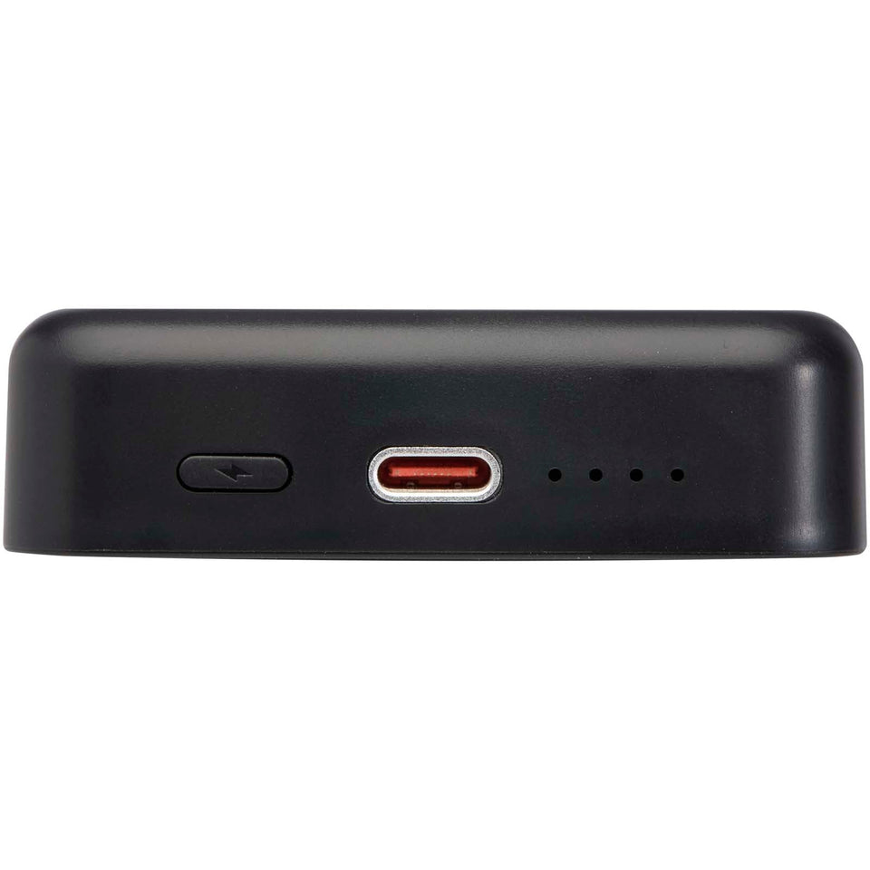 Power bank magnetico wireless da 10.000 mAh e 15 W con 20 W PD in plastica riciclata Acrab personalizzato con logo - Pubblienne