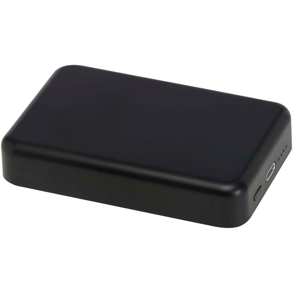 Power bank magnetico wireless da 10.000 mAh e 15 W con 20 W PD in plastica riciclata Acrab personalizzato con logo - Pubblienne