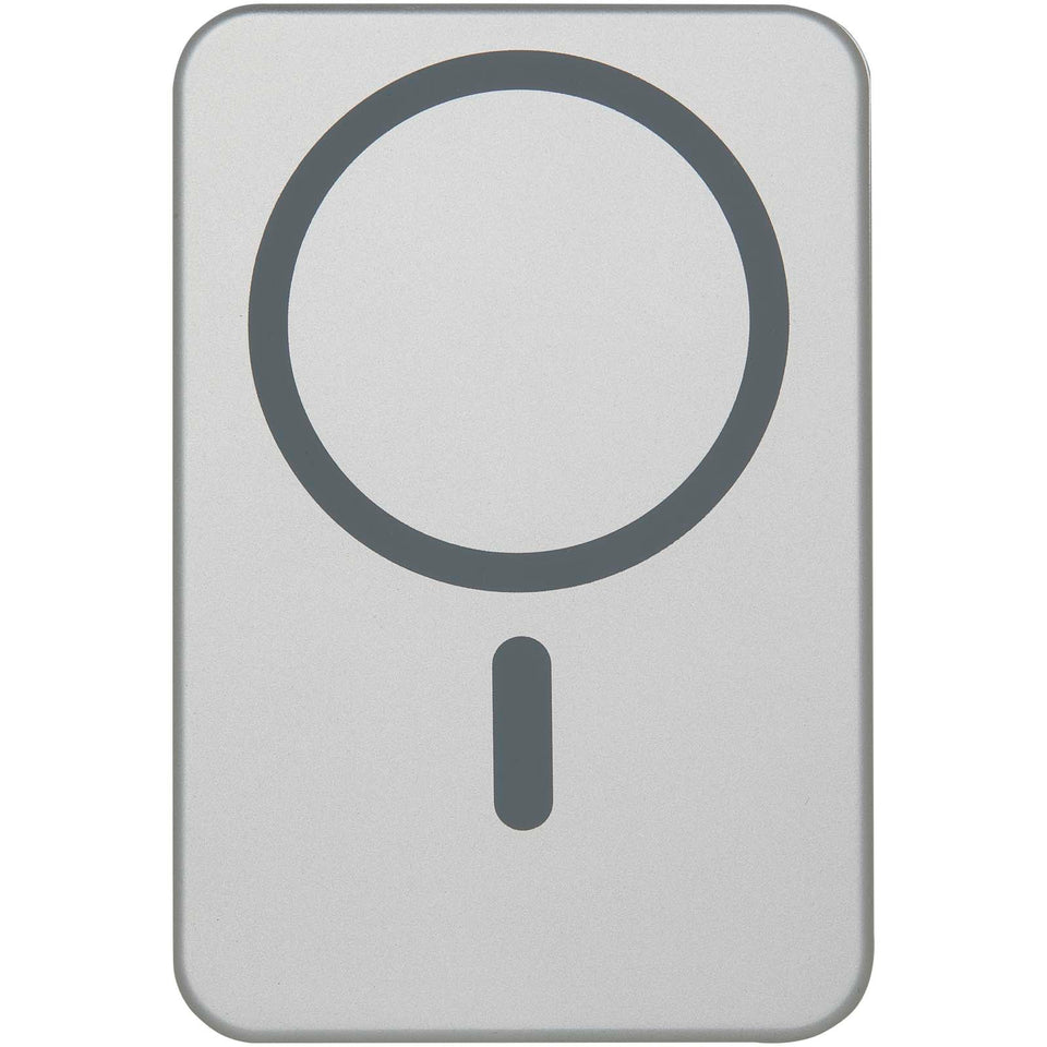Power bank magnetico da 5000 mAh in alluminio riciclato RCS Avis personalizzato con logo - Pubblienne