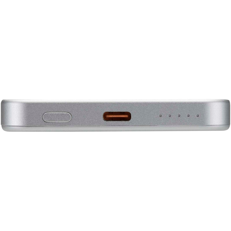 Power bank magnetico da 5000 mAh in alluminio riciclato RCS Avis personalizzato con logo - Pubblienne
