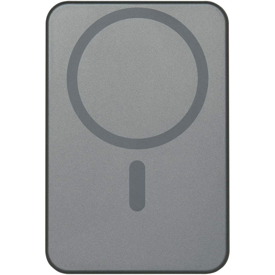 Power bank magnetico da 5000 mAh in alluminio riciclato RCS Avis personalizzato con logo - Pubblienne
