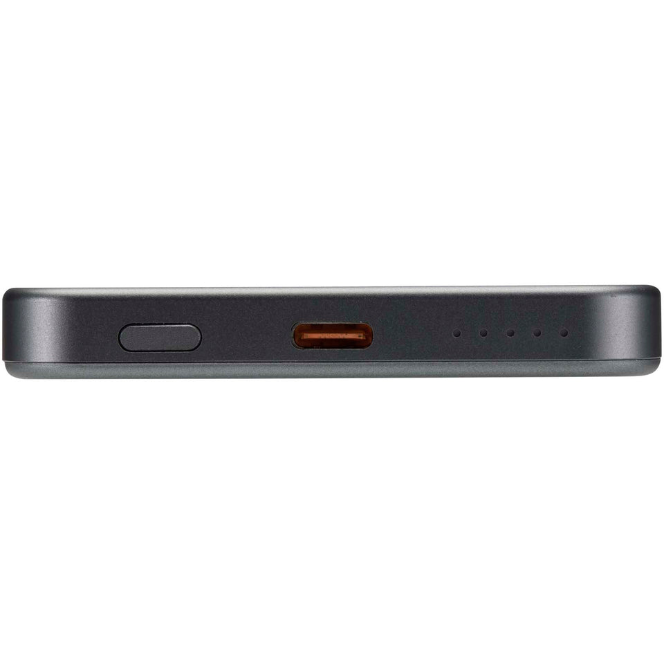 Power bank magnetico da 5000 mAh in alluminio riciclato RCS Avis personalizzato con logo - Pubblienne