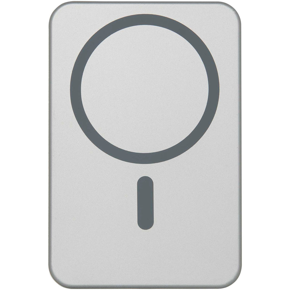 Power bank magnetico da 10.000 mAh in alluminio riciclato RCS Avis personalizzato con logo - Pubblienne