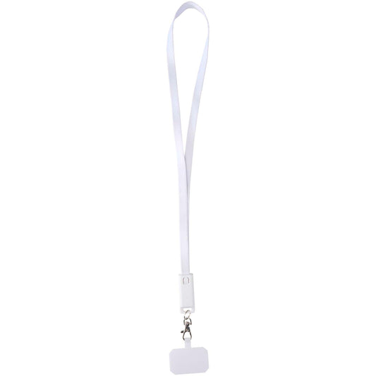 Lanyard per smartphone in plastica riciclata con cavo integrato per la sincronizzazione dati e la ricarica rapida 5 in 1 da 6 personalizzato con logo - Pubblienne