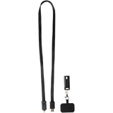 Lanyard per smartphone in plastica riciclata con cavo integrato per la sincronizzazione dati e la ricarica rapida 5 in 1 da 6 personalizzato con logo - Pubblienne
