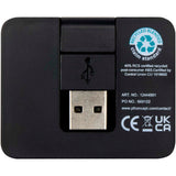 Hub USB a 4 porte con uscita USB-A e Tipo-C e doppio ingresso in plastica riciclata Gaia personalizzato con logo - Pubblienne