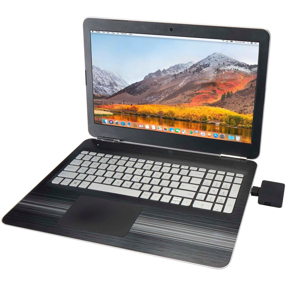 Hub USB a 4 porte con uscita USB-A e Tipo-C e doppio ingresso in plastica riciclata Gaia personalizzato con logo - Pubblienne