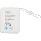 Power bank per tablet da 10.000 mAh e 35 W con cavo Tipo-C integrato in plastica riciclata Acrux personalizzato con logo - Pubblienne