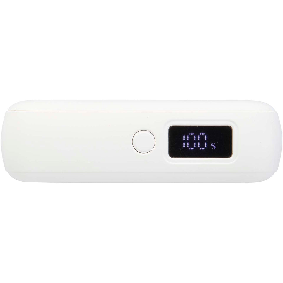 Power bank per tablet da 10.000 mAh e 35 W con cavo Tipo-C integrato in plastica riciclata Acrux personalizzato con logo - Pubblienne