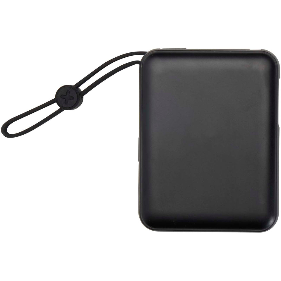 Power bank per tablet da 10.000 mAh e 35 W con cavo Tipo-C integrato in plastica riciclata Acrux personalizzato con logo - Pubblienne