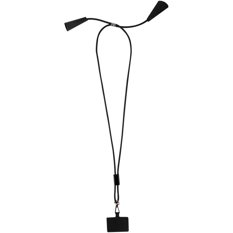 Lanyard per smartphone in plastica riciclata con cavo integrato per la sincronizzazione dati e la ricarica rapida 5 in 1 da 1 personalizzato con logo - Pubblienne