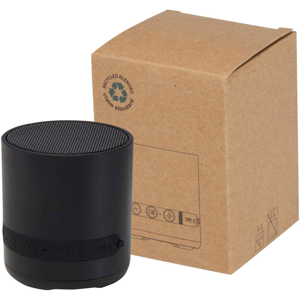 Speaker wireless da 3 W in plastica riciclata Hunor personalizzato con logo - Pubblienne