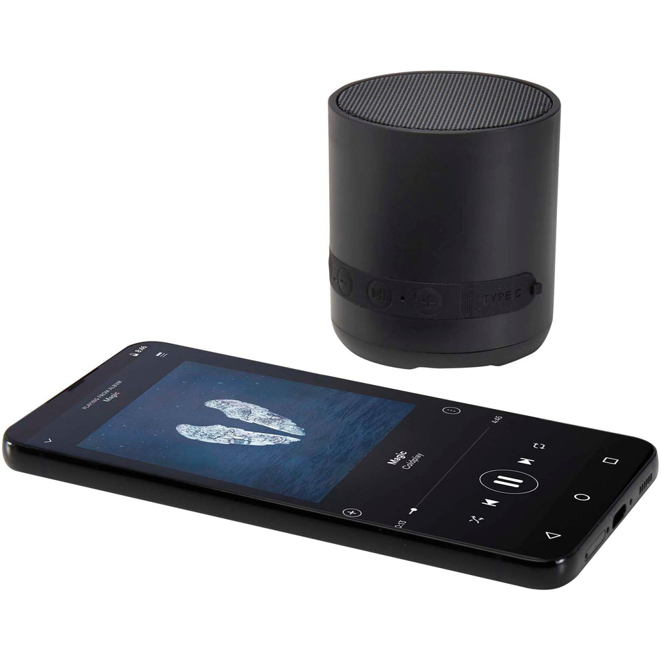 Speaker wireless da 3 W in plastica riciclata Hunor personalizzato con logo - Pubblienne