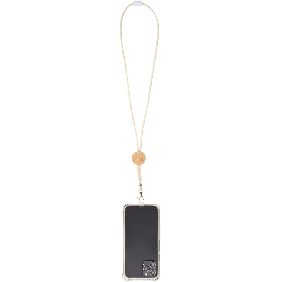 Lanyard per smartphone con dettagli in bambù Adhab personalizzato con logo - Pubblienne