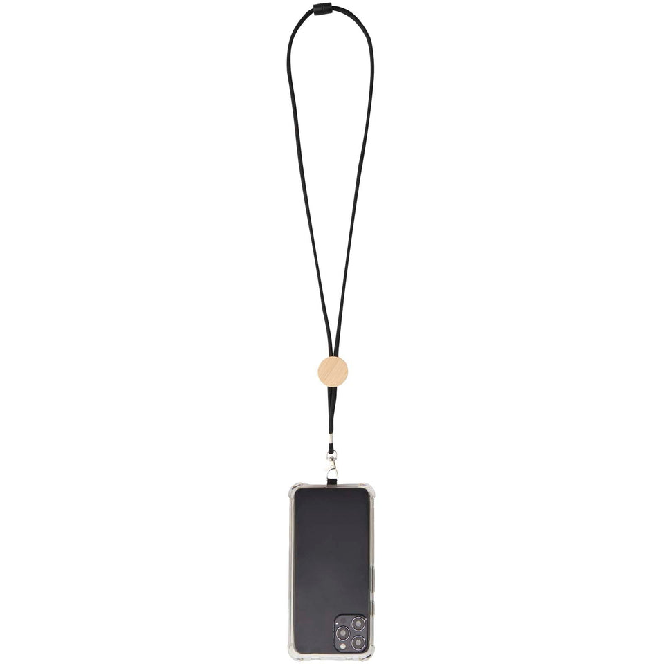 Lanyard per smartphone con dettagli in bambù Adhab personalizzato con logo - Pubblienne