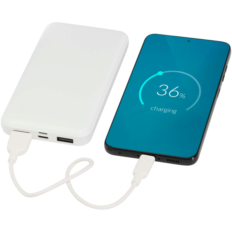 Power bank da 10.000 mAh e 10 W in plastica riciclata Intan personalizzato con logo - Pubblienne