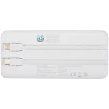 Power bank da 10.000 mAh e 10 W in plastica riciclata con 2 cavi integrati Adhil personalizzato con logo - Pubblienne