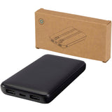 Power bank da 10.000 mAh e 10 W in plastica riciclata con 2 cavi integrati Adhil personalizzato con logo - Pubblienne
