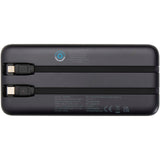 Power bank da 10.000 mAh e 10 W in plastica riciclata con 2 cavi integrati Adhil personalizzato con logo - Pubblienne