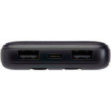 Power bank da 10.000 mAh e 10 W in plastica riciclata con 2 cavi integrati Adhil personalizzato con logo - Pubblienne
