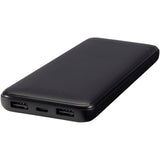 Power bank da 10.000 mAh e 10 W in plastica riciclata con 2 cavi integrati Adhil personalizzato con logo - Pubblienne