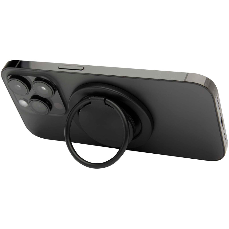 Supporto per telefono magnetico in plastica riciclata con supporto ad anello Albali personalizzato con logo - Pubblienne