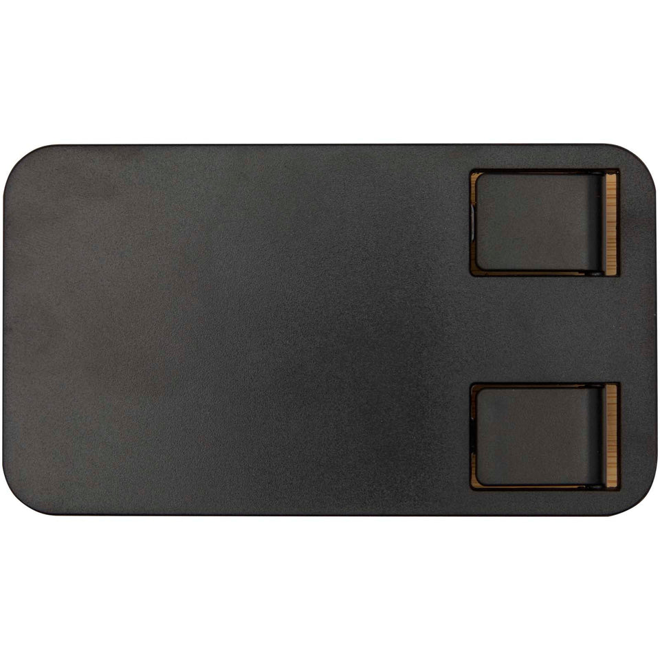 Supporto per telefono da tavolo pieghevole in plastica riciclata con dettagli in bambù Alfirk personalizzato con logo - Pubblienne