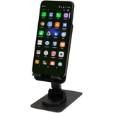 Supporto per telefono pieghevole in plastica riciclata con supporto da tavolo in metallo Alhena personalizzato con logo - Pubblienne