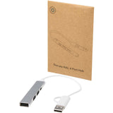 Hub USB-A e Tipo-C a 4 porte in alluminio riciclato con doppio ingresso Alkaid personalizzato con logo - Pubblienne