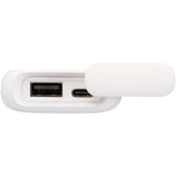 Power bank impermeabile in plastica riciclata da 5.000 mAh e 12 W con moschettone Alkes personalizzato con logo - Pubblienne