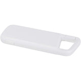 Power bank impermeabile in plastica riciclata da 5.000 mAh e 12 W con moschettone Alkes personalizzato con logo - Pubblienne