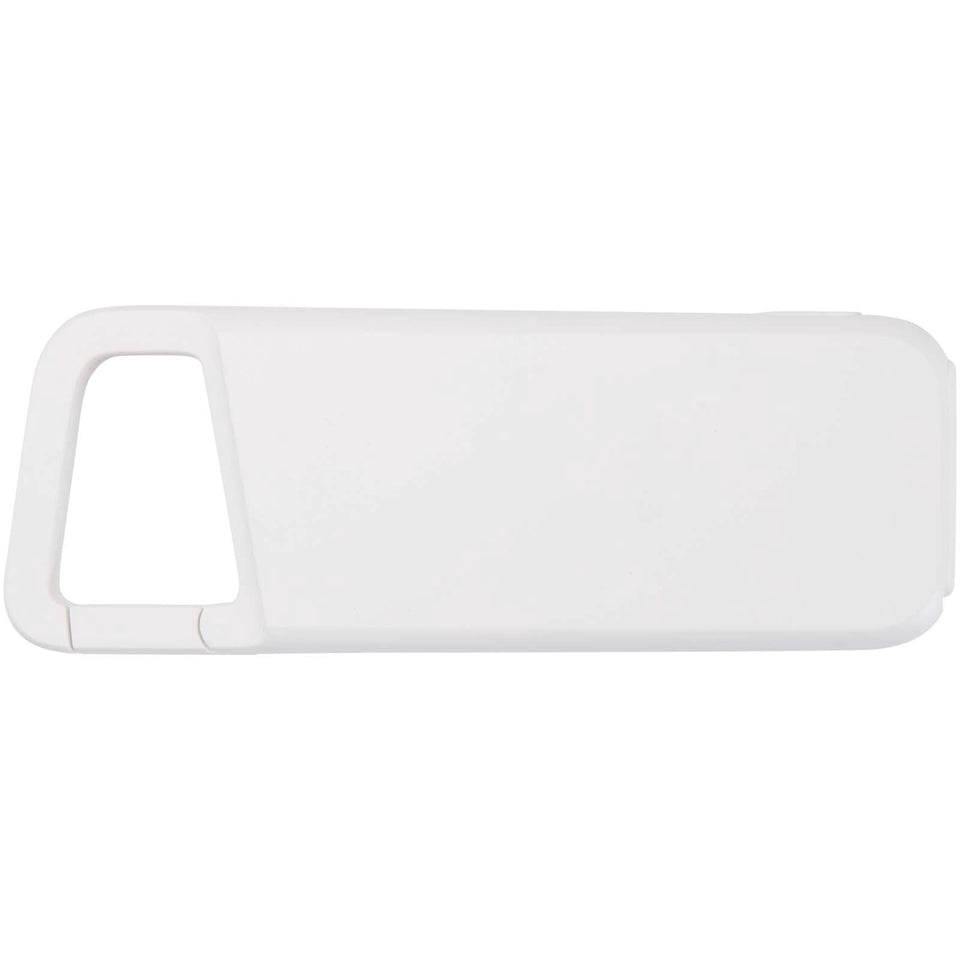 Power bank impermeabile in plastica riciclata da 5.000 mAh e 12 W con moschettone Alkes personalizzato con logo - Pubblienne
