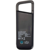 Power bank impermeabile in plastica riciclata da 5.000 mAh e 12 W con moschettone Alkes personalizzato con logo - Pubblienne