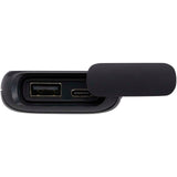 Power bank impermeabile in plastica riciclata da 5.000 mAh e 12 W con moschettone Alkes personalizzato con logo - Pubblienne