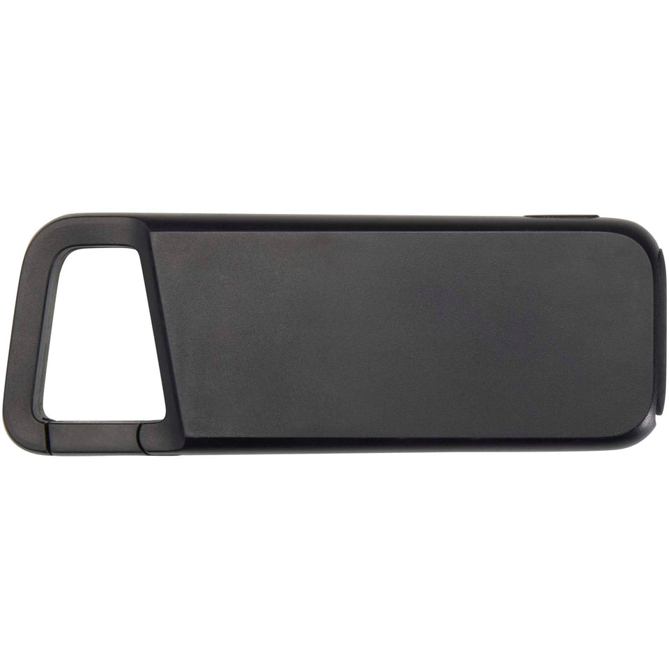 Power bank impermeabile in plastica riciclata da 5.000 mAh e 12 W con moschettone Alkes personalizzato con logo - Pubblienne
