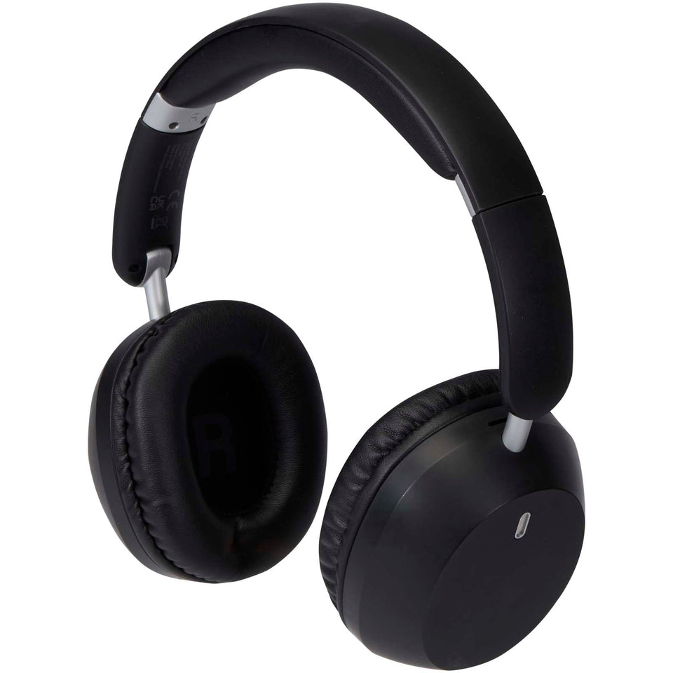 Cuffie over-ear pieghevoli in plastica riciclata con funzione ANC e ENC Hoggar personalizzato con logo - Pubblienne