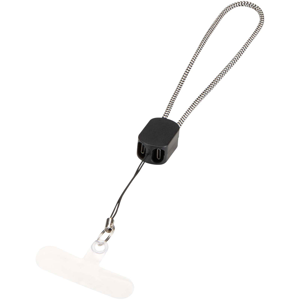 Lanyard da polso riciclato RCS con cavo di ricarica Type-C da 20 W integrato Arich personalizzato con logo - Pubblienne